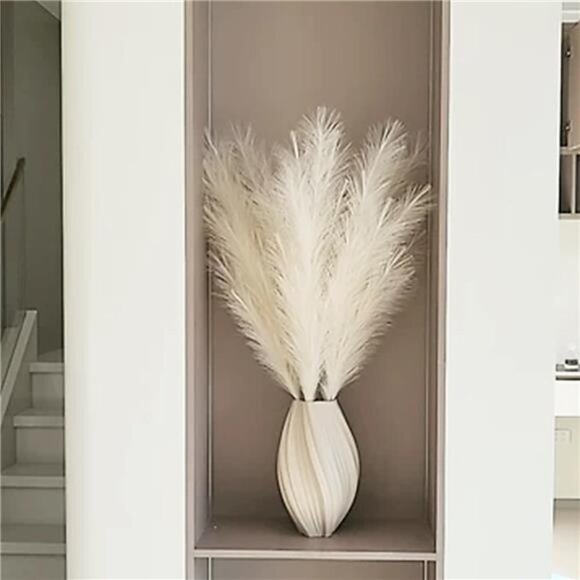 38" 10PCS Artificial Dried Pampas Grass Decor - Fluffy Pampas Grass Bouquet - Picture 4 of 8